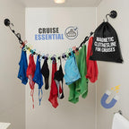 Magnetic Clothesline for Cruise Staterooms – Cabin Approved Travel Clothes Line with Non-Scratch Magnets – Portable Laundry Drying Rope, Cruise Accessories and Essentials