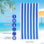 EBOOT 10 Pack Oversized Beach Towel Set Extra Large Pool Towels Microfiber Quick Dry Swim Blanket for Adult Women Men Face Hand Body Bath Travel Pool(Bright Color,28 x 59 Inch,Cabana Stripe)