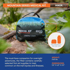 Adventure Medical Kits Mountain Series Medical Kit - Hiker - Emergency Medical First Aid Kit - for 2 People for 2 Days - Comes with a Trauma Pad, Medicine, Guide Book & More - Forest