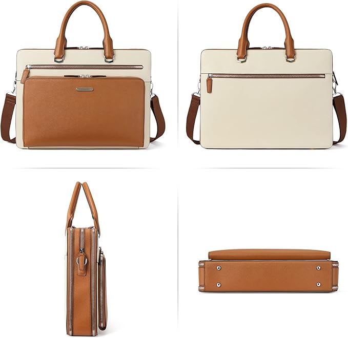 BOSTANTEN Briefcases for Men Messenger Bag Genuine Leather Laptop Bag 15.6 inch Office Work Tote for Buisness Travel