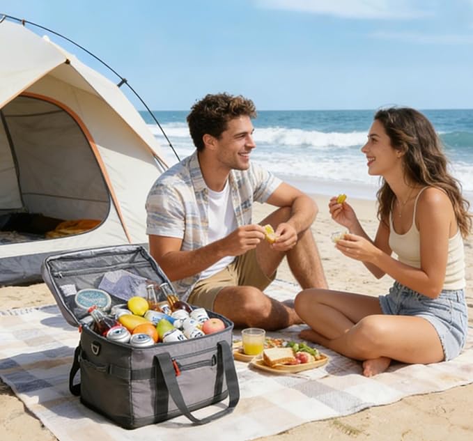 TOURIT Soft Sided Cooler Bag Insulated 30/48/60 Cans, Large Collapsible & Leakproof Ice Chest for Picnic, Beach, Camping, Travel