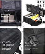 Miramrax Travel Duffle Bag Backpack for Men - Large Tactical Bags Weekender Gym Bag for Overnight Traveling Military Workout Deployment Sports (Black, 80L)