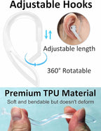 A-Focus Anti-Slip Set for AirPods 4 Silicone Adjustable Ear Hook Ergonomic Design Wings Wingtip Ear Hooks Tips Strap Sport Earbuds Accessories Eartip Compatible with AirPods 4th White
