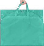 KEEGH Clear Garment Bags for Dance Costumes 40 inch Dance Garment Bags for Dancers Hanging Clothes for Closet Storage, with 4 Zipper Pockets for Dance Competitions, Ballet, Theatre, 6 Pack, Green