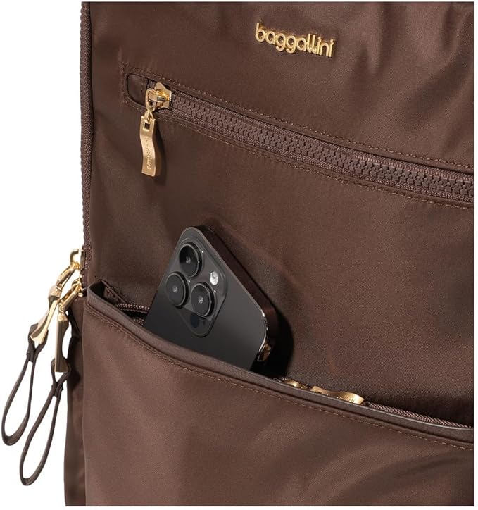 Baggallini Tribeca Expandable Laptop Backpack - 15"x11" Lightweight RFID Computer Bag for Work & Travel with Luggage Sleeve