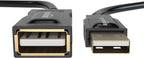 Amazon Basics 2-Pack USB-A 2.0 Extension Cable, Male to Female, Gold-Plated Connectors, 480Mbps Transfer Speed, 3.3 Foot, Black