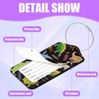 3 Pack Vintage Dinosaurs Fossil Luggage Tags for Suitcase Dinosaur Eggs PU Leather Travel Luggage Tag Privacy Cover ID Label for Women Men Baggage Backpack Handbag School Bag