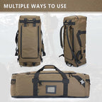 105l Large Duffel Bag For Travel, Gym & Sports - Water Repellent Polyester, Hidden Straps, Shoe Compartment - Perfect Luggage Duffle Bag Or Backpack For Men & Women
