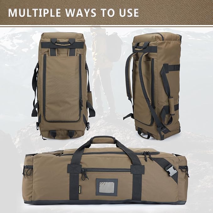 86l Large Duffel Bag For Travel, Gym & Sports - Water Repellent Polyester, Hidden Straps, Shoe Compartment - Perfect Luggage Duffle Bag Or Backpack For Men & Women