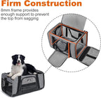 Wakytu Pet Carrier for Medium Large Cats and Dogs, Dog Carrier Travel Bag with Adequate Ventilation, 5 Mesh Windows, 3 Entrance, Locking Safety Zippers, Padded Shoulder and Carrying Strap, Large