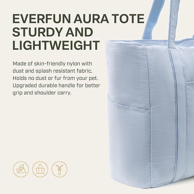 Everfun Large Tote Bag for Women, Ultra Soft Gym Tote, Everyday Yoga Washable Bag with Zipper, Travel, Beach, Laptop Work
