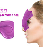 Sleep Eye Mask for Men Women, Sleeping Mask for Side Sleeper, Travel Blackout Night Blindfold Eye Shade Cover with Adjustable Strap (Purple)