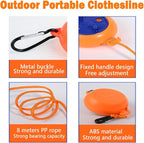 Camping Retractable Clothesline,Adjustable 32ft/10M Camping Clothesline,Portable Travel Clothesline,Outdoor Washing line,Drying Line with 10 Windproof Clothespins