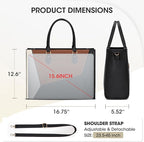 RAINSMORE Laptop Tote Bag for Women 15.6 Inch Large Women Work Bags Waterproof Business Office Teacher Bag Computer Briefcase