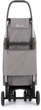 ROLSER I-Max Tweed 4 Wheel 2 Swivelling Foldable Shopping Trolley - Gray