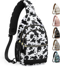 Capolo Sling Bag for Women Men Waterproof Crossbody Bags for Women Trendy Casual Fanny Pack with Convertible Shoulder Strap Chest Bag for Travel Hiking(Cow Print, Large)