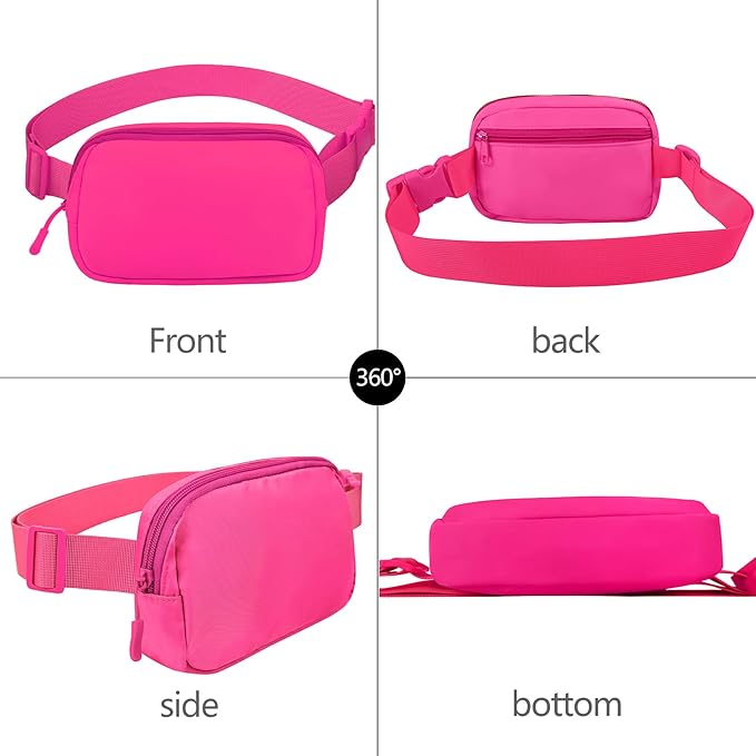 Fanny Pack Crossbody Bag for Women and Men, Belt Bag for Hiking Bum Bag with Adjustable Strap,Casual Cell Phone Pouch?Waist pack for Running Workout Sports Travel Magenta