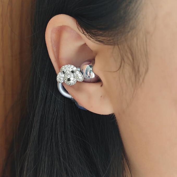Rhinestone for Clip on Earbuds Open Ear Accessories, Elegant Zirconia Decorative Earphone Accessories, Removable Exquisite DIY Decoration