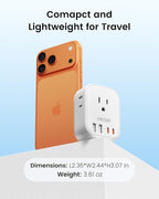 LENCENT US to Japan Plug Adapter, 2 Prong to 3 Prong Outlet Adapter with 4 Outlets 4 USB Ports(2 USB C), Type A Travel Converter for US to Japan Canada Mexico China Philippines Peru
