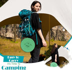 Spisces Upgraded Collapsible Stool with Cushion, 1000 lbs Capacity & 19.7-in High, Wider & Taller Heavy Duty Portable Telescoping Foldable Seat for Adults Camping, Travel, Music Festivals, Outdoors