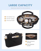 LOVEVOOK Tote Bag for Women, Puffer Work Travel Handbag with Zipper for Teacher Nurse, Quilted Cute Laptop Shoulder Gym Bag