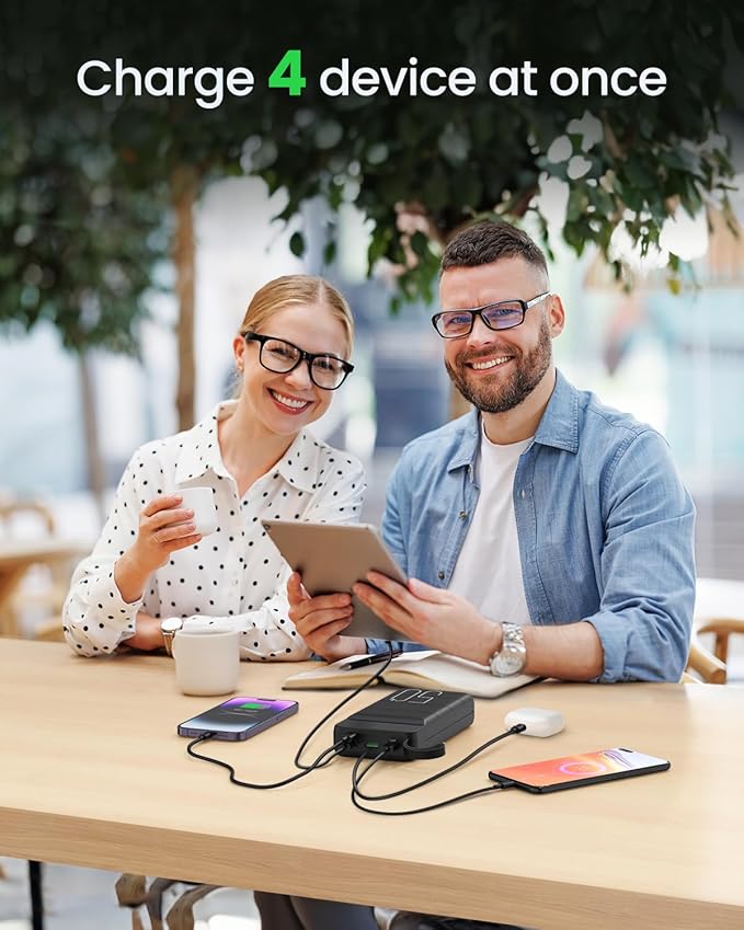 Power Bank Fast Charging 50000mAh - 22.5W Portable Charger USB C Quick Charge with 4 Outputs & 3 Inputs LED Display Huge Capacity External Battery Pack for iPhone, Samsung, iPad etc Black
