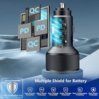 [Apple MFi Certified] iPhone 17 Car Charger, KYOHAYA 90W 4-Port Dual USB-C&USB-A Power Cigarette Lighter PD/QC3.0 UBS-C Car Charger with Type-C Braided Cord for iPhone 17/17 Pro/16 Pro/15/Galaxy/Pixel