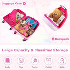 Goplus 2PC Kids Luggage, 12" & 16" Kids Carry On Luggage Set with 4 Spinner Wheels, Lightweight Rolling Spinner Suitcase for Children Toddlers Boys and Girls Travel