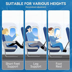Plane Foot Hammock for Travel, Adjustable Airplane Foot Rest for Long Flights, Portable Leg Hammock for Airplane, Essential Travel Accessories, 2 Pack, Black & Blue