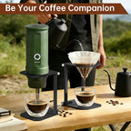 Foldable Pour Over Coffee Maker Stand, Aluminum Portable Electric Espresso Machine Stand Compatible with Outin, Portable Coffee Makers, General Funnels Black