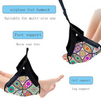 Airplane Foot Hammock for Plane Travel Ajustable Foot Rest for Plane Comfort Sling Travel Essentials for Adult Long Fling Accessories 2 Pack(2Pack Datura)