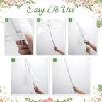 6 Pcs Clear Umbrella Wedding, Durable Transparent Rain Clear Umbrella Bulk with Wedding Thank You Cards for Wedding Bride Groom Photography Outdoor Anniversary Party Favors