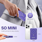 Magnetic Portable Charger Built-in Cables,10000mAh Fast Charging Wireless Charger Station External Battery Pack Slim Pocket Size Power Bank with Stand Compatible with iWatch, iPhone