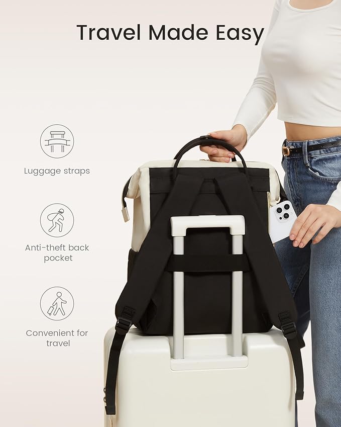 LOVEVOOK Laptop Backpack for Women, 17 Inch Work Business Backpacks Purse With Large Capacity, Waterproof Nurse Bag College Bookbag for School, Waterproof Casual Daypack for Travel