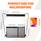 NATURAL STYLE 2 PACK Clear Drawstring Bag Stadium Approved, See Through Transparent PVC Drawstring Backpack, Clear Bag for for Concert Sport Festival Travel Work (Black)