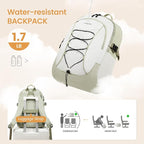 LOVEVOOK Mens Backpack with Giant Tumbler Holder Pocket,15.6 Inch Everyday Laptop Backpack Commuter Travel Work Computer Bag for Women,Casual Hiking College Teacher Back Pack Daypack,White-Beige Grey