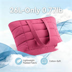 Puffer Tote Bag with Pouch,Women's Lightweight Quilted Shoulder Bag,15.6"/17.3" Laptop Travel Weekender for Work & Nurses