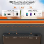 SOLUPUP 10000mah Solar Charger Power Bank, 30W Foldable Portable Solar Panel, Fast Charging with 1 Type-C & 2 USB-A Ports, Ipx5 Waterproof, for Phone, Tablets & Multiple Devices, Camping Outdoor Use