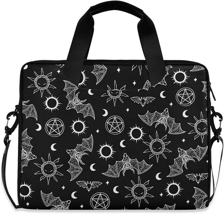 MNSRUU Laptop Bag for 15.6 inch Black Gothic Bats