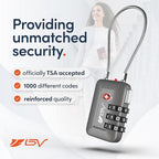 TSA Accepted Luggage Travel Lock, Set-Your-Own Combination Lock for School Gym Locker, Luggage Suitcase Baggage Locks, Filing Cabinets, Toolbox, Case (Slate Gray, 2 Pack)