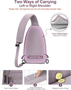 Capolo Sling Bag for Women Men Waterproof Crossbody Bags for Women Trendy Casual Fanny Pack with Convertible Shoulder Strap Chest Bag for Travel Hiking(Purple, Medium)