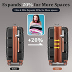 4 Piece Luggage Set, Hardside Expandable Lightweight Suitcase with 360° Mute Spinner Wheels Luggage Sets, TSA Lock, 14/20/24/28 Inch Travel Luggage for Men, Women and Girls (Black 3)