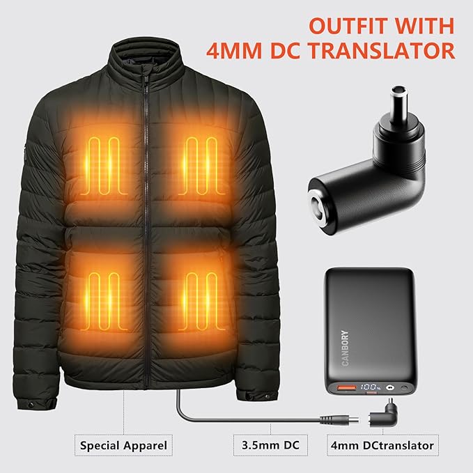 7.4v 16000mah Heated Vest Battery Pack for Wide Range of Heated Clothing, 7.4V/5V Rechargeable Power Bank USB/Type-C/DC Output for Heated Vest Jacket with LED Display