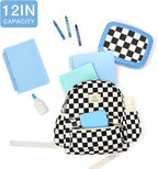 STEAMEDBUN Corduroy Toddler Backpack for Boys 2-4: Kids backpack for Boys Girls - 12 inch Preschool Kindergarten Backpacks - Checkered