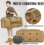 130L Extra Large Duffle Bag for Men, Heavy Duty Duffle Bag for Travel, Large Sports Gym Equipment Bag for Hockey Football Soccer Baseball Basketball & Team training, 130L, Brown