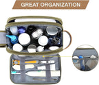 BAGSMART Toiletry Bag for Men, Canvas Travel Toiletry Organizer Dopp Kit Water-resistant Shaving Bag for Toiletries Accessories (Green, Medium)
