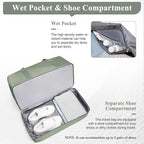 Travel Duffel Bag for Women, Carry-on Overnight Weekender Bags with Wet Pocket, For Spirit Airlines 18x14x8 Personal Item Bag,Small,Olive Green