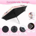 Kids Folding Umbrella Auto Open/Close Umbrellas for Rain Round Corner Safe Design UV Resistant Automatic Children Travel Umbrellas Reinforced Canopy 360° Reflective Strip Lightweight for Girls & Boys
