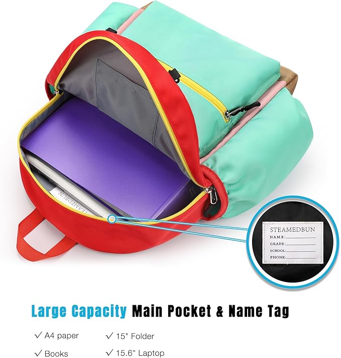 STEAMEDBUN Kids Backpack for Girls 6-8: Toddler Backpack for Preschool Kindergarten - Girls Backpacks for Elementary 4-6