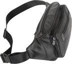 Genuine Leather Fanny Pack/Waist Bag/Organizer with Adjustable Belt, Multiple Pockets For Men and Women